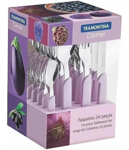 Cubiertos Tramontina Juego De 24 Piezas Carmel Lila