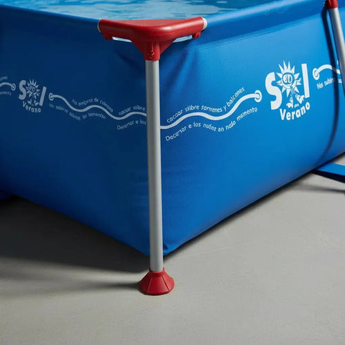 Pileta De Lona Estructural Sol De Verano S300 4600 Litros 3x2.2 M Rectangular Azul Olas