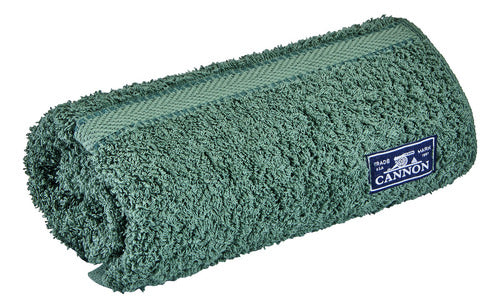 Juego Toalla Toallón Liso Cannon 520 Gramos Algodón Color Verde Oscuro Lisa