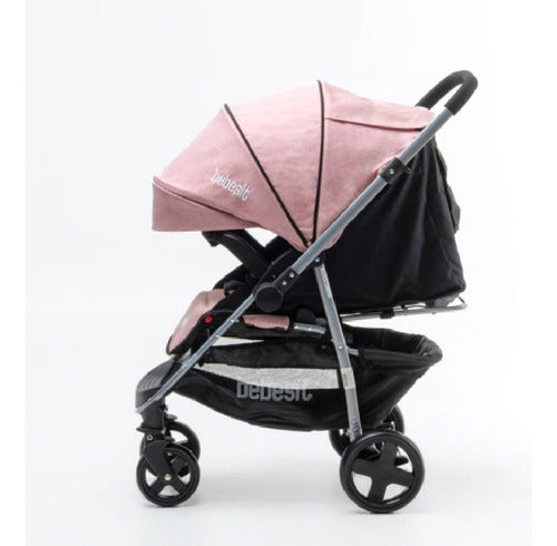 Cochecito Travel System Bebesit 1390ts-f Manillar Rosa Cts Rosa Plateado