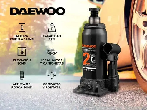 Crique Hidraulico Botella Daewoo 2 Toneladas Reforzado