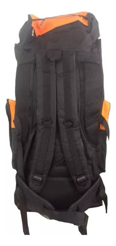 Mochila Para Mochileros Camping Trekking Outdoor Naranja 90l Diseño De La Tela Liso