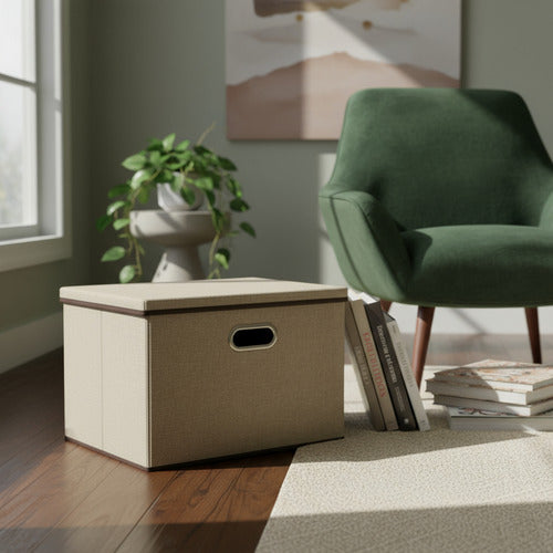 Caja Organizadora Plegable Con Tapa Plegable 45x30 Tio Musa Marrón