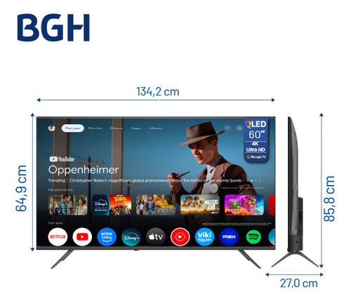 Smart Tv Bgh 60 Qled 4k Google Tv B6026us7g
