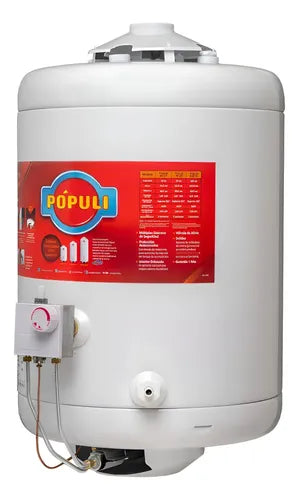 Termotanque A Gas De Carga Superior Ecotermo Populi 45l Cts Blanco