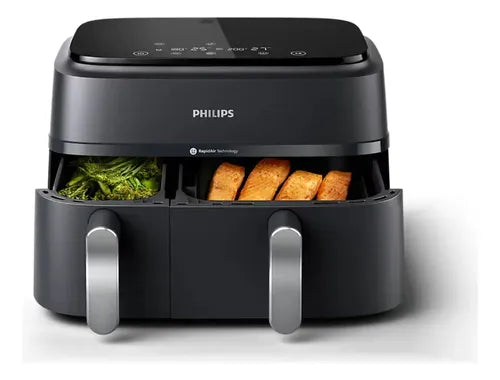 Freidora De Aire Philips Canasta Doble 9 Litros Phna35100 Negro