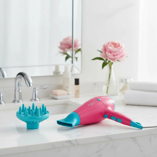Secador De Pelo Ga.ma Diamond Bloom Pink Cool Shot 2300w C Rosa