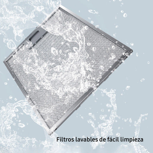Campana De Cocina Extractor Samsung Acero Inox Filtro Lavable Led 60 Cm Color Gris Kitchen