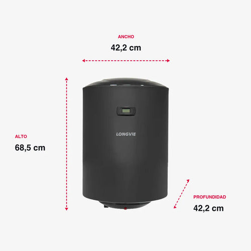 Termotanque Eléctrico Longvie Tep60d De 60l Alta Recup 3000w Grafito
