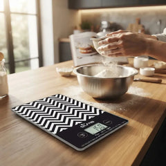 Balanza Digital De Cocina Ultra Slim Silfab Chevron Bc300v Negro 3 Kg