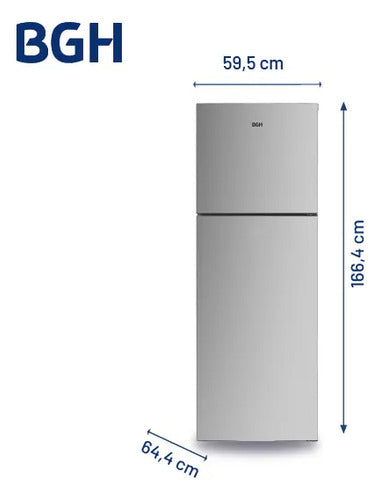 Heladera Inverter No Frost Bgh 338l Brt330i1a Inox Gris