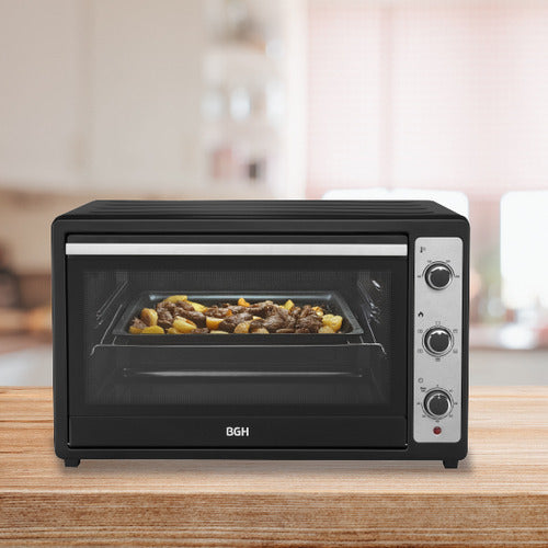 Horno Eléctrico Bgh 80 Litros Mecánico Negro Bhe80m25i