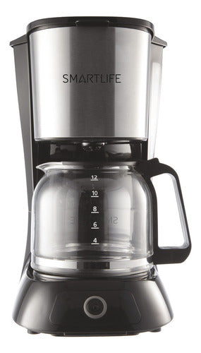 Cafetera De Filtro Smartlife 1.5lts 980w Sl-cm9402 Color Negro/acero Inoxidable