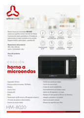 Microondas Ultracomb Táctil De 20lts Hm-8020 700w Negro Negro
