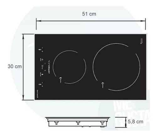 Anafe Placas De Inducción Ormay Smart Cook I2 Tio Musa Negro