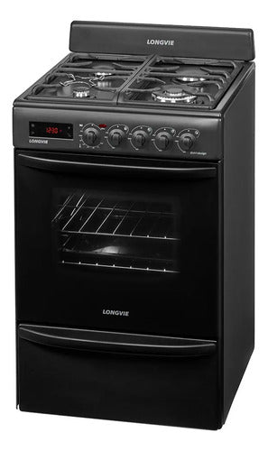 Cocina A Gas Longvie 21501 Grafito Inox Grill Eléctrico 56cm Grafito