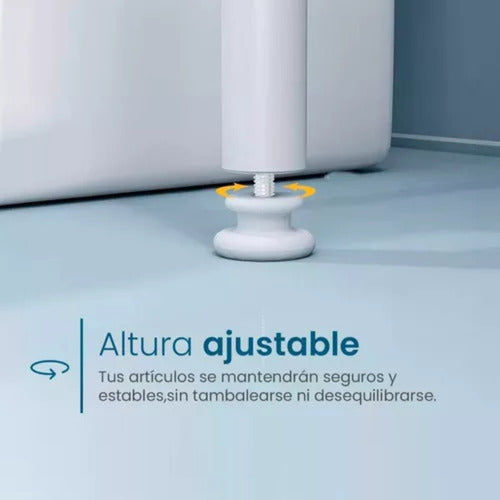Estanteria Organizador Baño Lavarropas 3 Niveles Blanco Cts Blanco