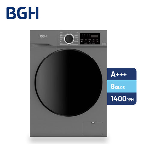 Lavarropas Bgh Inverter Carga Frontal 8kg Bwfe08s24ar Color Gris Oscuro