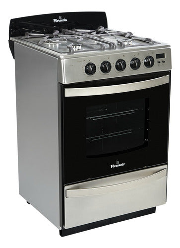 Cocina A Gas Florencia 5558 Inox 4 Hornallas Puerta Visor Inoxidable