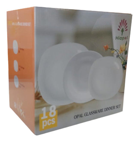 Juego Vajilla De 18 Piezas Vivendi Cuadrado Plato Plano Sopa Blanco Cristalería De Ópalo