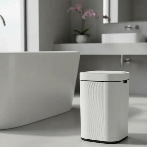 Cesto De Basura Inteligente De 15lts Con Sensor Vivendi Blanco