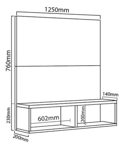 Combo Mesa De Centro + Panel Tv55 Delos Dsm02rb Roble Blanco Roble Blanco