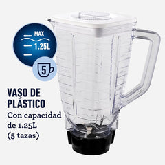 Licuadora Oster Blstkap Pica Hielo Acople Metálico 1.25l Negra 550w Color Negro
