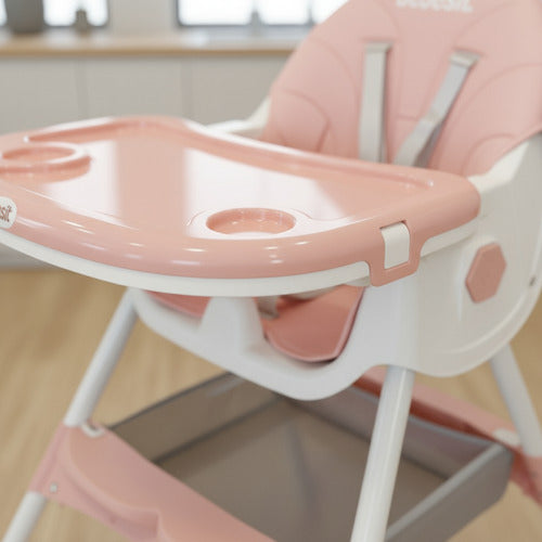 Silla De Comer Reclinable 3 En 1 Bebesit 6651-b Rosa H:15kg Rosa