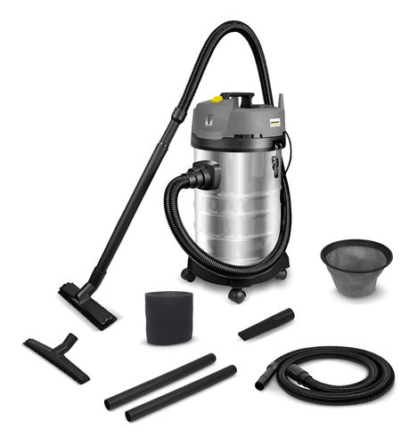 Aspiradora Industrial De Tacho Kärcher Professional Nt 30/1 30l Acero Inoxidable, Gris Y Negra 50hz/60hz