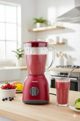 Licuadora De Vaso Sansei 1.5l 500w 2 Velocidades Rojo