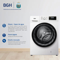 Lavasecarropas Carga Frontal Bgh Bwdn10w25ar Inverter 10kg Blanco