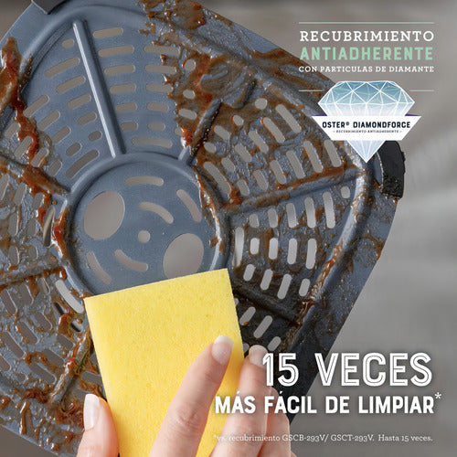 Freidora De Aire Digital Oster Ckstaf40wddf 4l Color Negro Negro