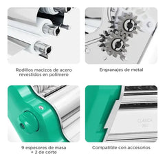 Pastalinda Máquina P/pastas Fideos Original Clásica Mod 260 Verde