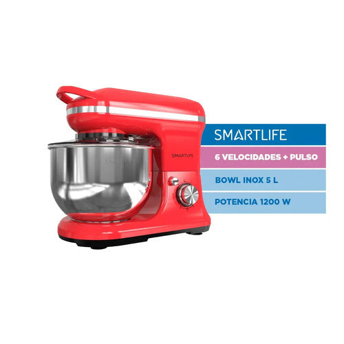 Batidora Planetaria Digital Smartlife Sl-sm030r 1200 W Rojo 50 Hz/60 Hz
