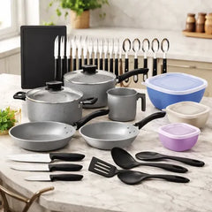 Batería De Cocina Tramontina 28399/602 C/44 Piezas Aluminio Gris