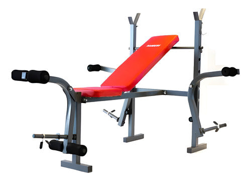 Banco Musculación Randers Arg140x Multigimnasio Mariposa Negro