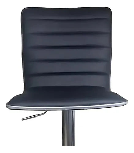 2 Banquetas Altas Taburete Tapizado Respaldo Negra Vivendi Cromado Negro