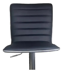 2 Banquetas Altas Taburete Tapizado Respaldo Negra Vivendi Cromado Negro