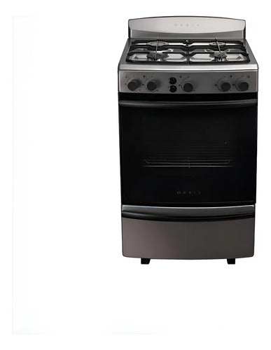 Cocina Orbis 958ac4 Gas Natural 4 Hornallas Acero Enlozado Con Luz Plateado