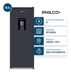 Heladera Philco One Door Cíclica Con Dispenser 164l Inox - Phsd170xd Gris