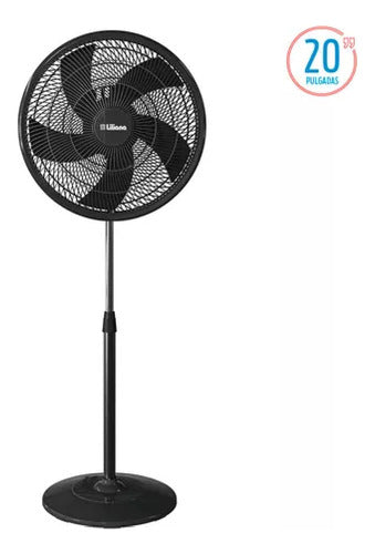 Ventilador Pie 20 Liliana Vp20p Negro 90w 3 Vel 5 Aspas C 50.8 Cm Negro Negro Plástico 5