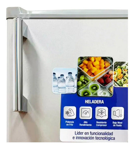 Heladera Frigobar Kanjihome Kjh-50vin-s Retro De 50lts Plateado