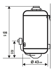 Termotanque Gas Natural Ecotermo 80l Conexión Superior Blanco