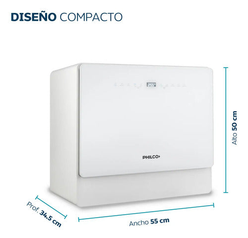 Lavavajillas Philco 5 Cubiertos Phlj05 Sobremesada Blanco