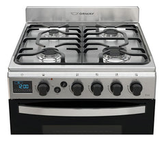 Cocina Ormay Evo Acero 4 Hornallas Timer Digital Modelo Color Gris