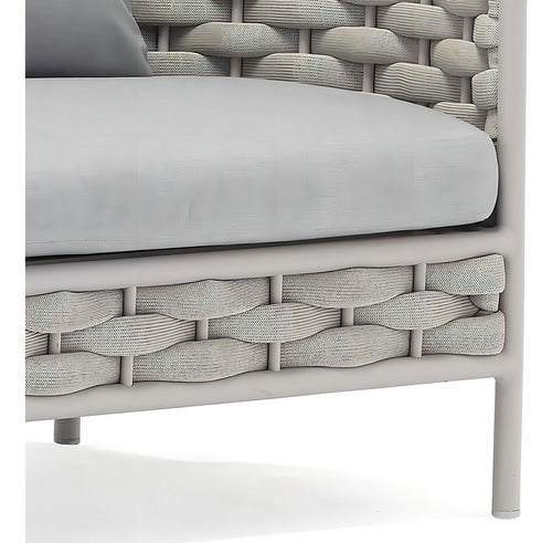Juego Sillones Living Jardin Exterior Aluminio Loop Tio Musa Color Gris