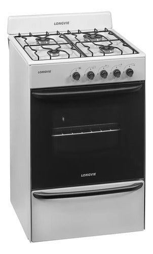 Cocina A Gas Longvie 12231b 56cm Blanca Cajón Parrilla Blanco