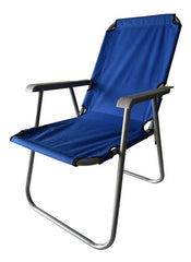 Reposera Plegable Caño 1 Posicion Tela Oxford En Azul Azul