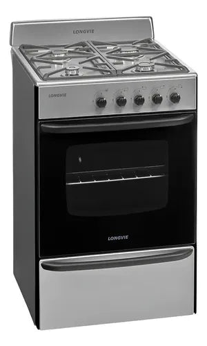 Cocina A Gas Longvie 13231xf 56cm Inox Cajón Parrilla Acero Inoxidable
