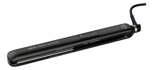 Planchita Gama Italy Dual Plates Gold Digital Ceramic Oil Negro